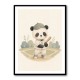 Panda Baseball Childrens Wall Art Print