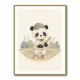 Panda Baseball Childrens Wall Art Print