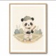 Panda Baseball Childrens Wall Art Print