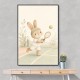 Tennis Rabbit Childrens Wall Art Print