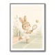 Tennis Rabbit Childrens Wall Art Print