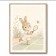 Tennis Rabbit Childrens Wall Art Print