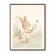 Tennis Rabbit Childrens Wall Art Print