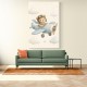 Bear in a Plane Nursery Wall Art 