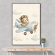 Bear in a Plane Nursery Wall Art 