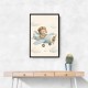 Bear in a Plane Nursery Wall Art 