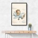 Bear in a Plane Nursery Wall Art 