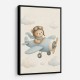 Bear in a Plane Nursery Wall Art 