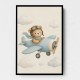 Bear in a Plane Nursery Wall Art 