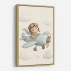 Bear in a Plane Nursery Wall Art 