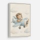 Bear in a Plane Nursery Wall Art 