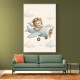 Bear in a Plane Nursery Wall Art 