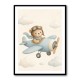 Bear in a Plane Nursery Wall Art 
