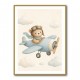 Bear in a Plane Nursery Wall Art 