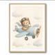 Bear in a Plane Nursery Wall Art 