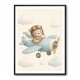 Bear in a Plane Nursery Wall Art 