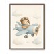 Bear in a Plane Nursery Wall Art 