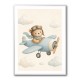 Bear in a Plane Nursery Wall Art 