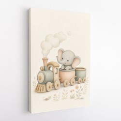 Elephant Train Ride Nursery Wall Art 