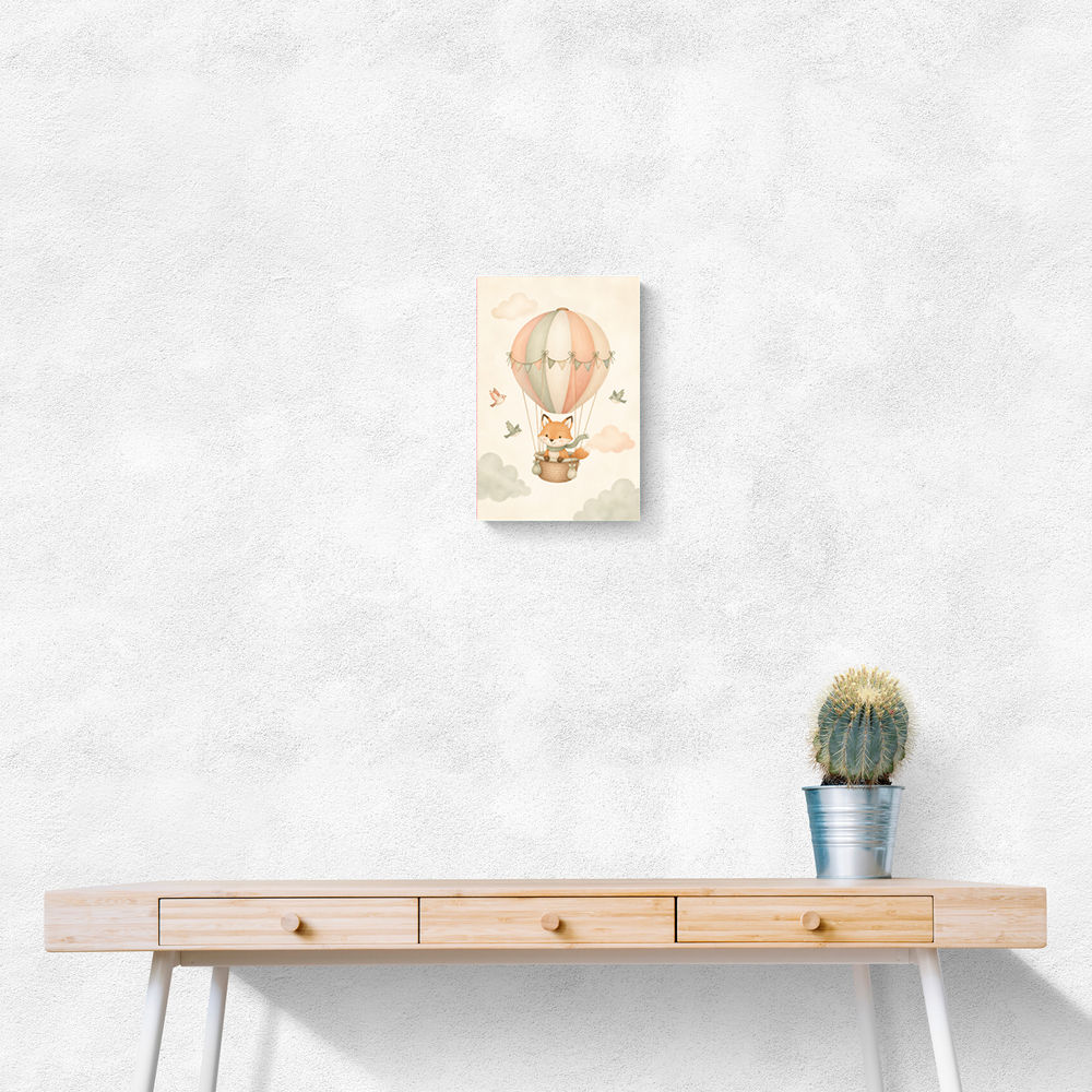 Fox Hot Air Balloon Nursery Wall Art 