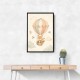 Fox Hot Air Balloon Nursery Wall Art 
