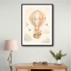 Fox Hot Air Balloon Nursery Wall Art 