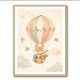 Fox Hot Air Balloon Nursery Wall Art 