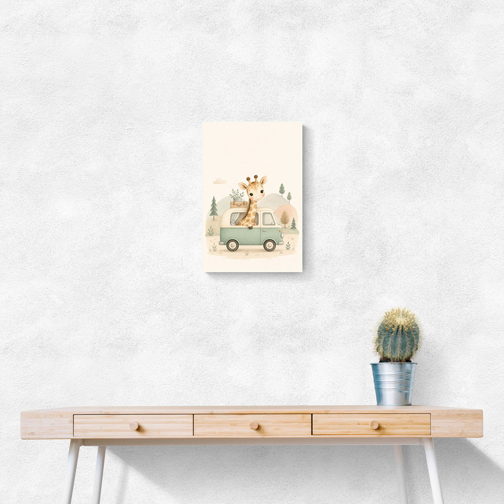 Giraffe Camper Van Nursery Wall Art 
