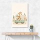 Giraffe Camper Van Nursery Wall Art 