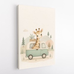 Giraffe Camper Van Nursery Wall Art 