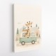 Giraffe Camper Van Nursery Wall Art 