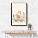 Giraffe Camper Van Nursery Wall Art 