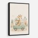 Giraffe Camper Van Nursery Wall Art 
