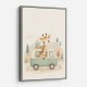 Giraffe Camper Van Nursery Wall Art 