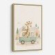 Giraffe Camper Van Nursery Wall Art 