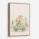 Giraffe Camper Van Nursery Wall Art 