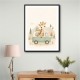 Giraffe Camper Van Nursery Wall Art 