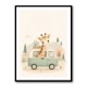 Giraffe Camper Van Nursery Wall Art 