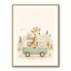 Giraffe Camper Van Nursery Wall Art 