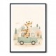 Giraffe Camper Van Nursery Wall Art 