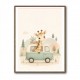Giraffe Camper Van Nursery Wall Art 