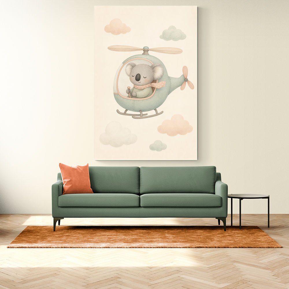 Koala Helicopter Nursery Wall Art 