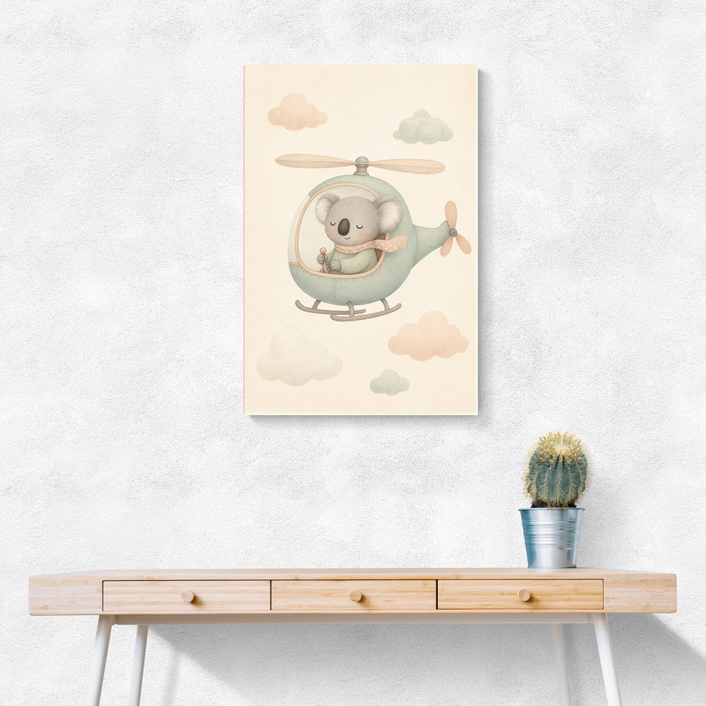Koala Helicopter Nursery Wall Art 