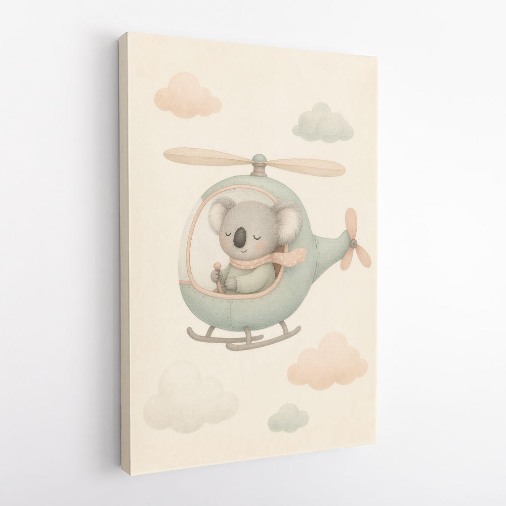 Koala Helicopter Nursery Wall Art 