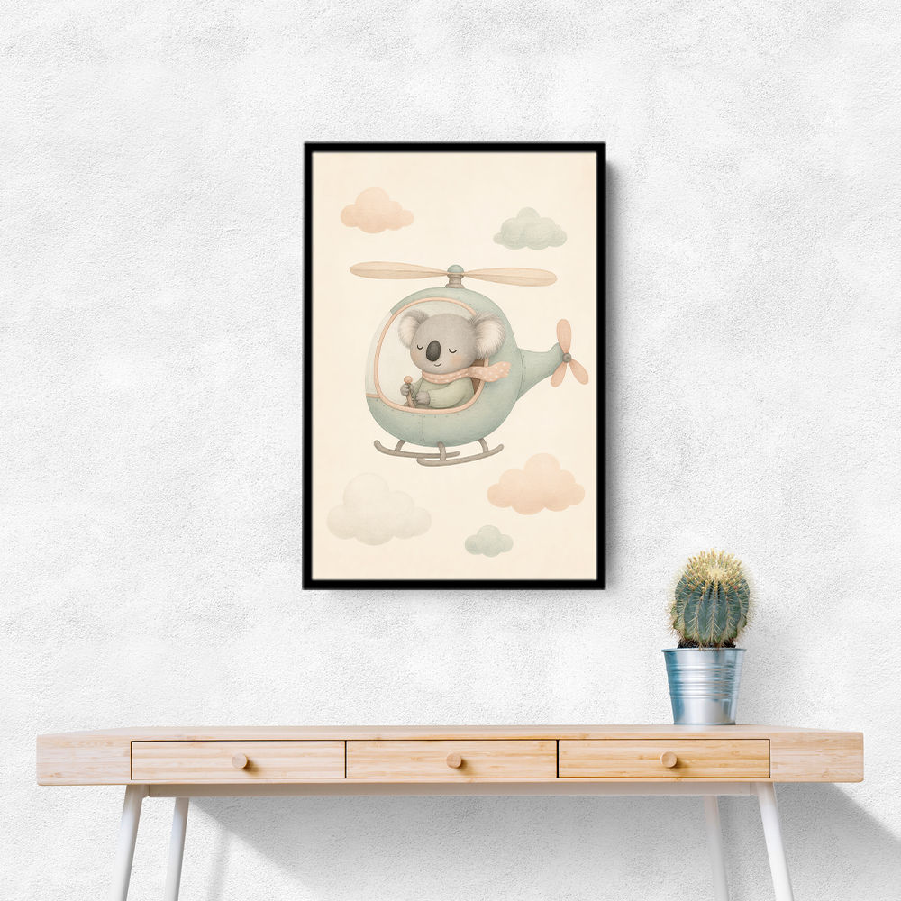 Koala Helicopter Nursery Wall Art 
