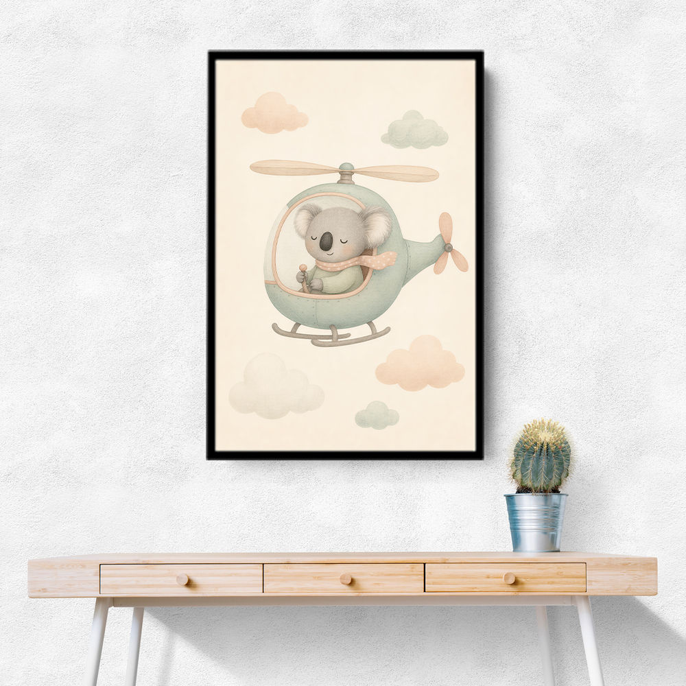 Koala Helicopter Nursery Wall Art 