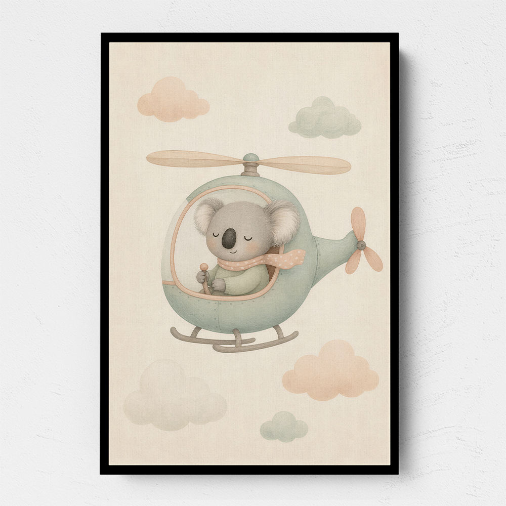 Koala Helicopter Nursery Wall Art 