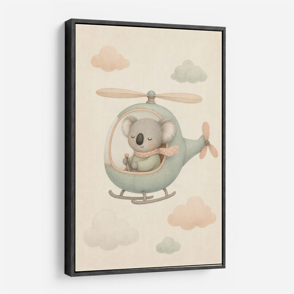 Koala Helicopter Nursery Wall Art 