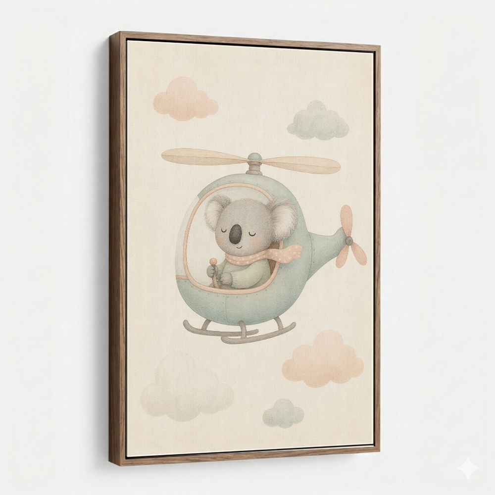 Koala Helicopter Nursery Wall Art 