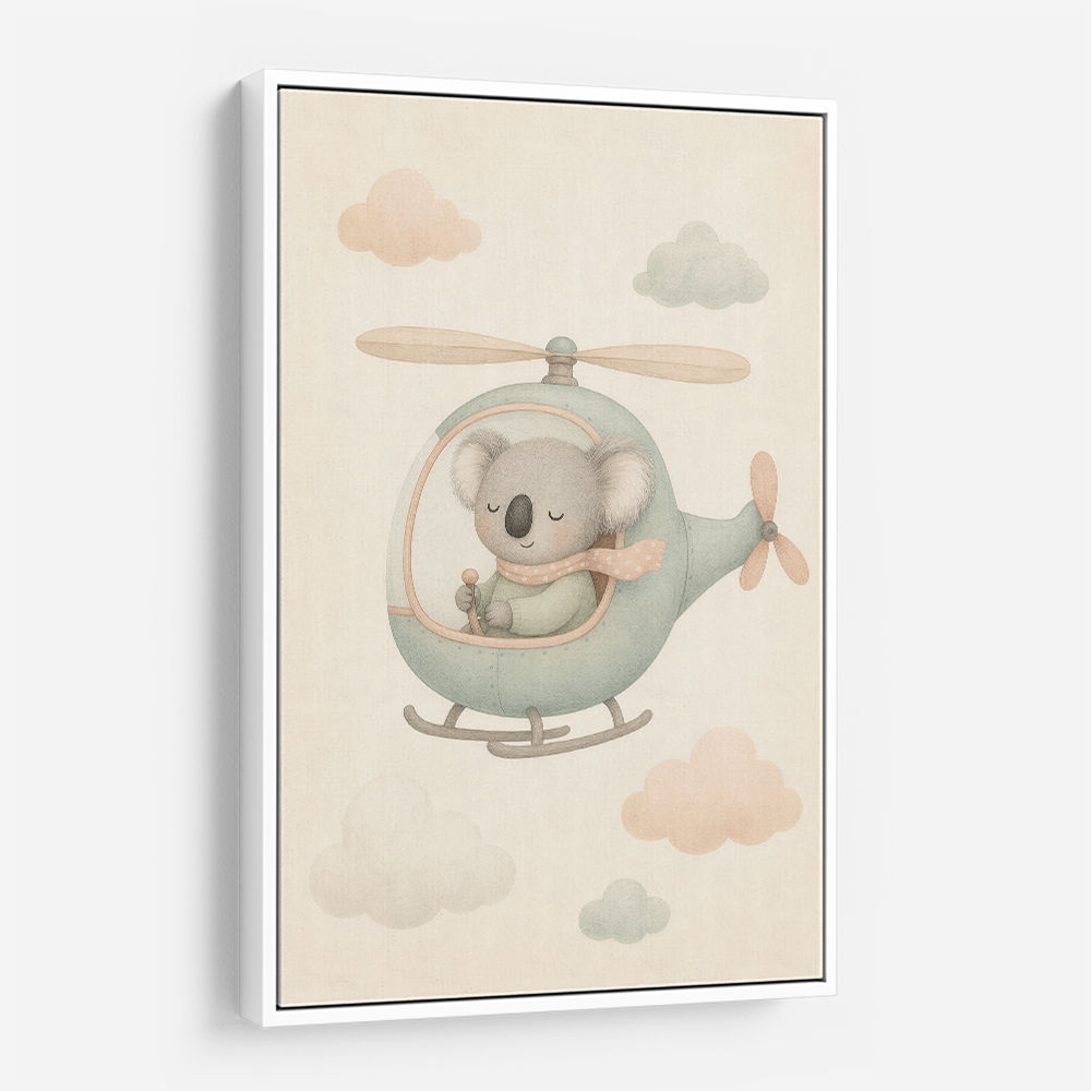 Koala Helicopter Nursery Wall Art 